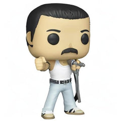 Funko POP Freddie Mercury 3.75-inch figure fits desks and display shelves.