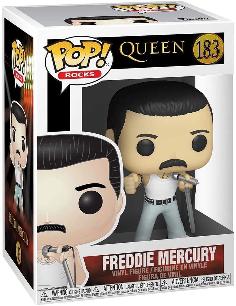 Funko POP Queen Freddie Mercury multicolor figure adds iconic flair to collections.