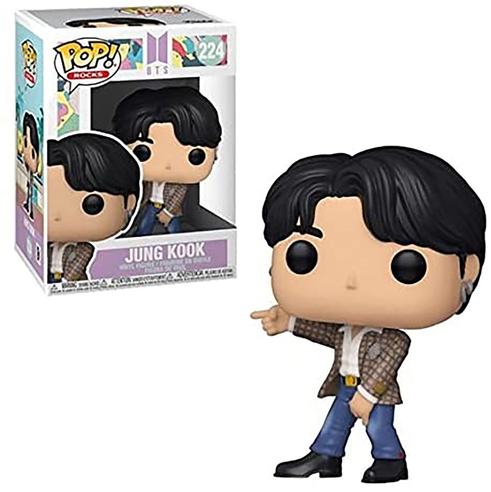 Funko Pop Rocks BTS Dynamite Jungkook figure ideal for fans and collectors