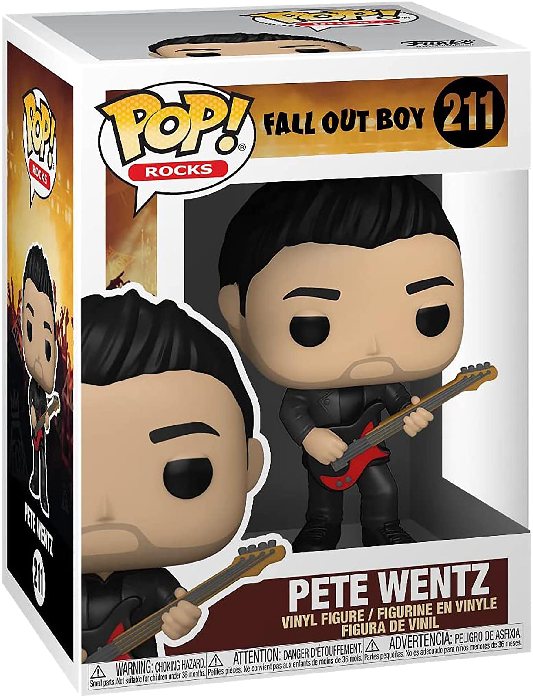 Funko Pop Rocks Pete Wentz colorful details showcase vibrant multicolor styling.