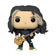 Side profile of Kirk Hammett figure highlighting pose and hair.