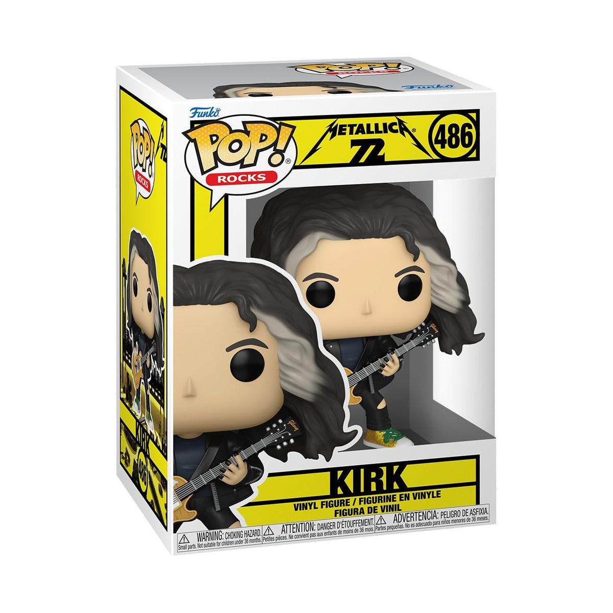 Funko Pop! Rocks Metallica Kirk figure on display for collectors.