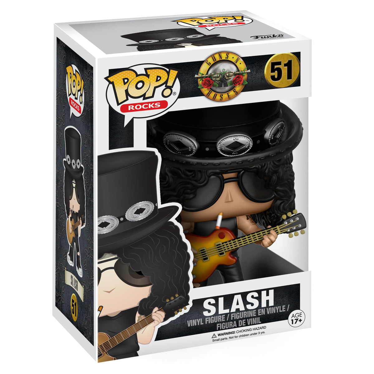 Funko Pop Rocks Slash front view figure, perfect for display on shelves.