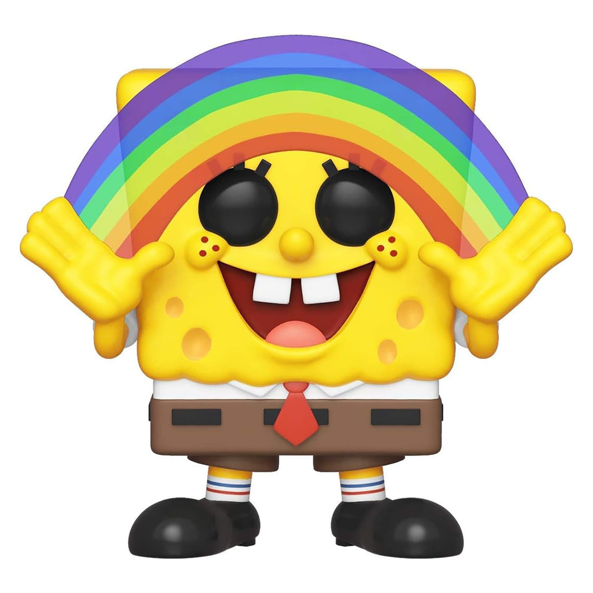 Funko Pop! Spongebob Rainbow figure on a shelf, vibrant display for fans