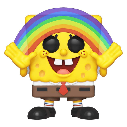 Funko Pop! Spongebob Rainbow figure on a shelf, vibrant display for fans