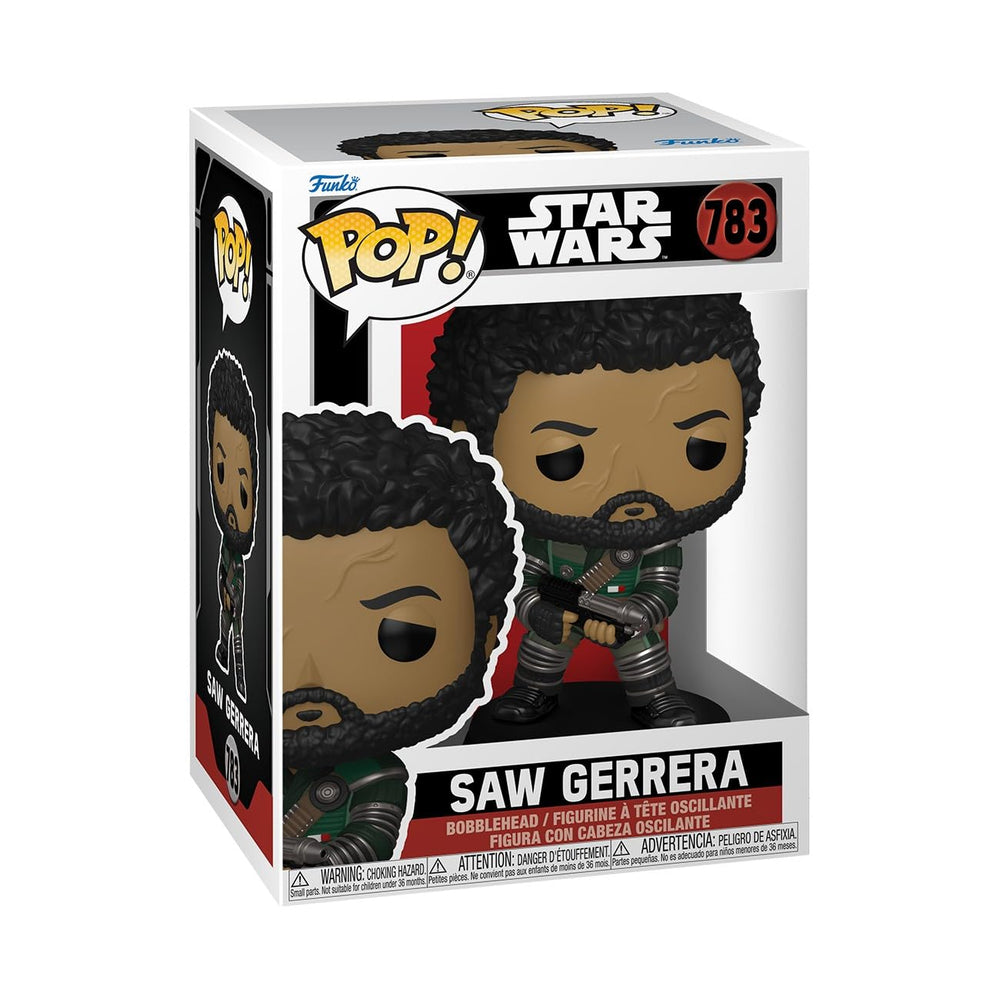 Funko Pop Star Wars Andor Saw Gerrera figurine ready for display and collection