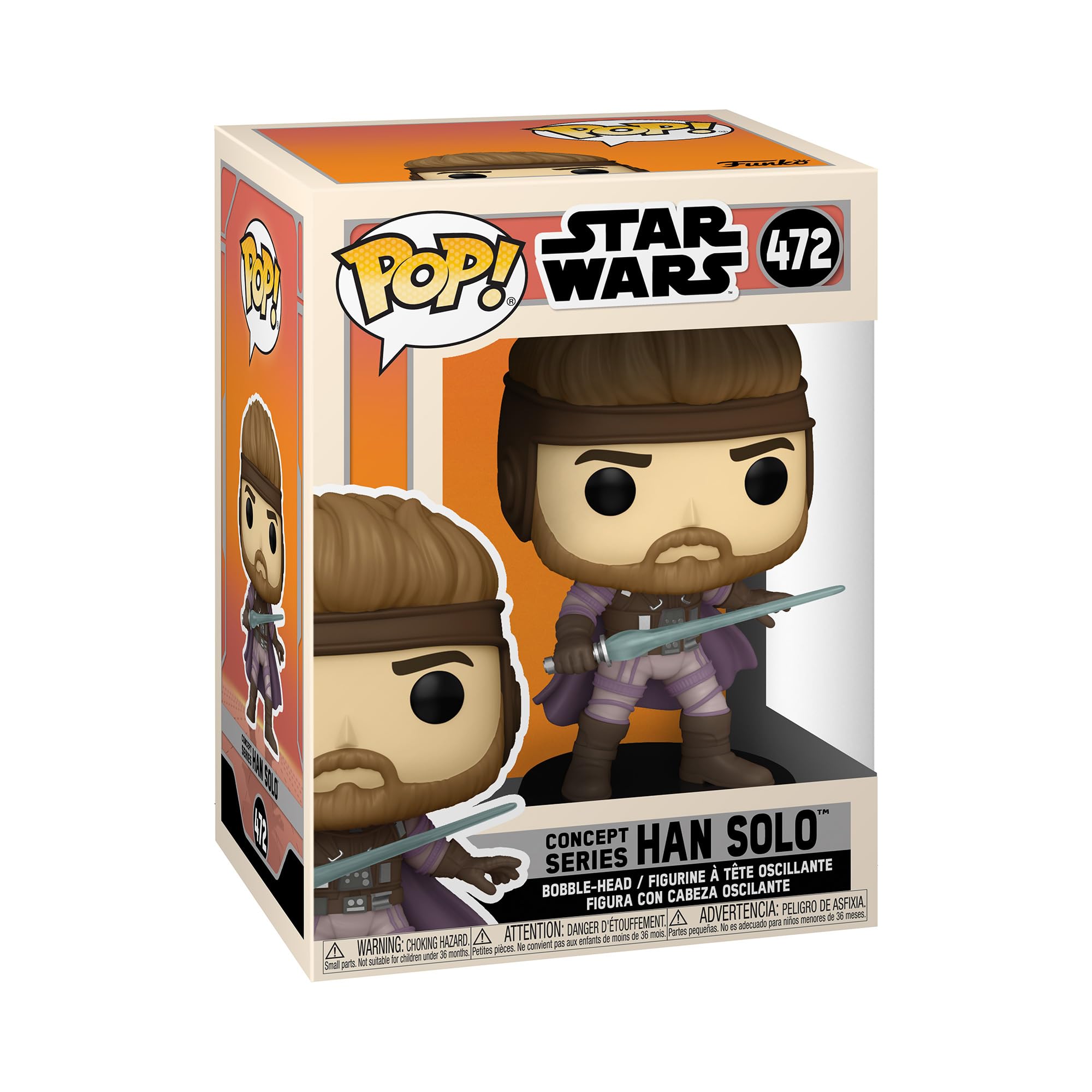 Funko Pop Han Solo Concept Series front view for stylish display.