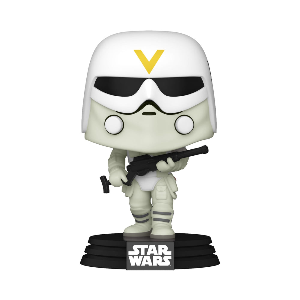 Funko POP Snowtrooper back view showcases full silhouette for display planning.