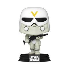 Funko POP Snowtrooper back view showcases full silhouette for display planning.