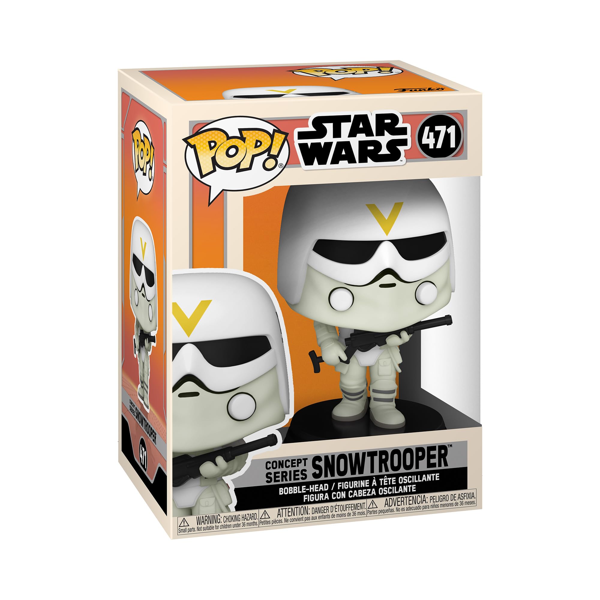 Funko POP Snowtrooper figure front view for shelf display and collection.