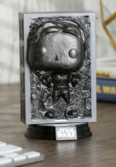 Funko Pop Star Wars Han Solo in Carbonite side view for display