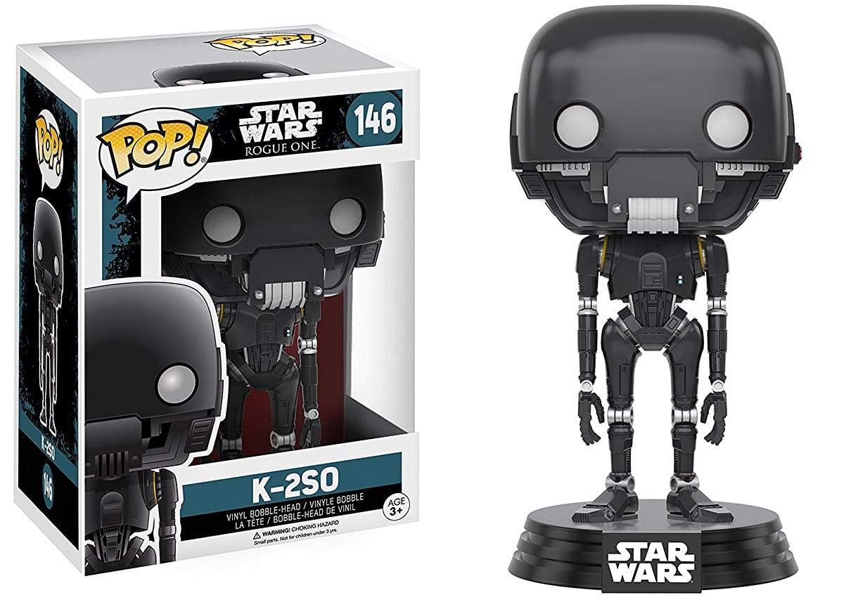 Funko Pop Star Wars Rogue One K-2SO front view, ideal for display