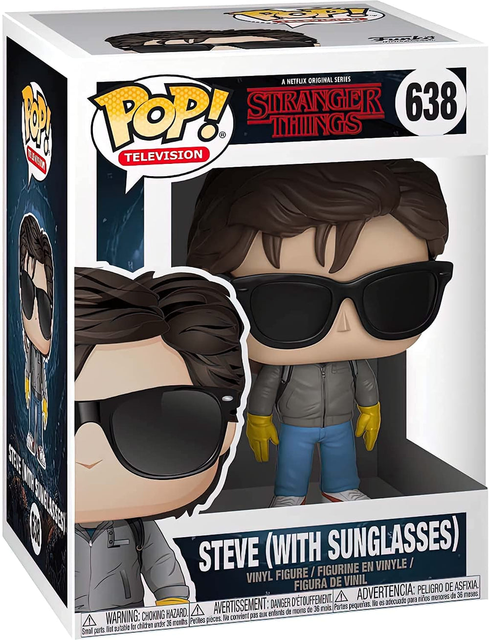 Funko Pop Steve Harrington figure, 3.75 inches, ideal for shelf display