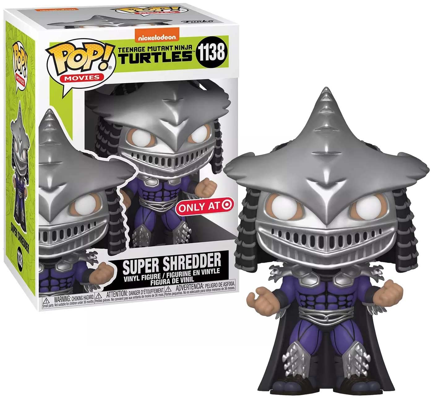 Funko POP! Teenage Mutant Ninja Turtles Super Shredder 1138 metallic figure shines on display