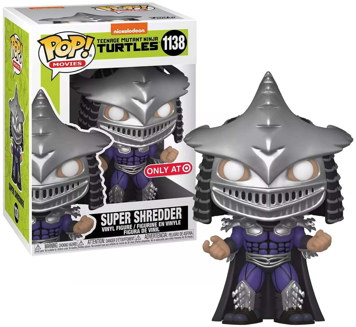 Funko POP! Teenage Mutant Ninja Turtles Super Shredder 1138 metallic figure shines on display