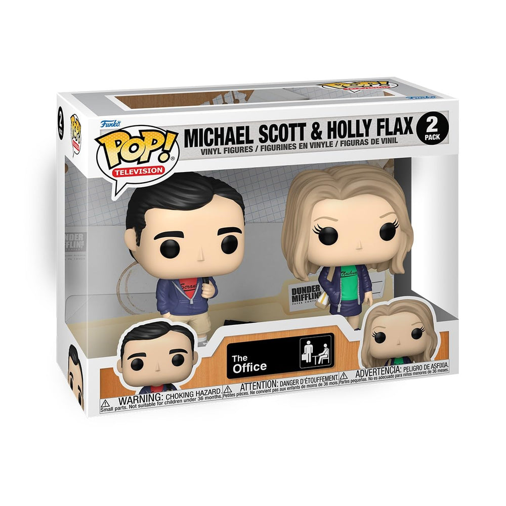 Funko Pop! The Office 2-pack on a desk display, ideal for shelves and desks.