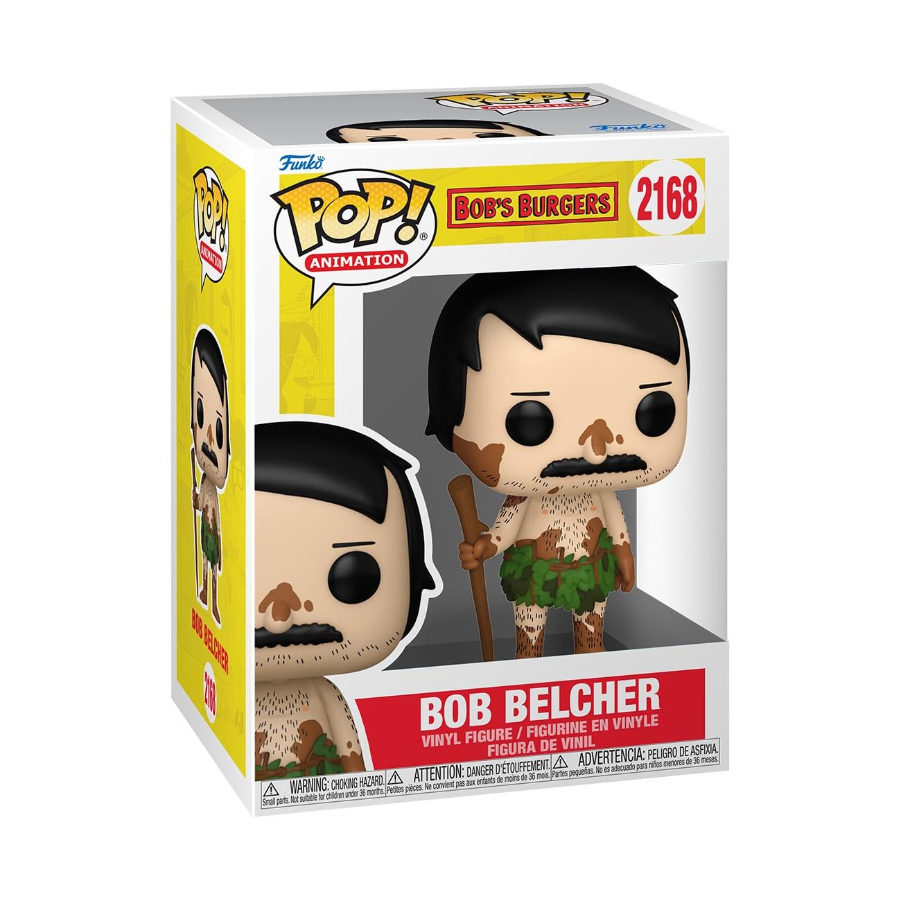 Funko Pop Bob Belcher survivalist figure for desk display and collection.