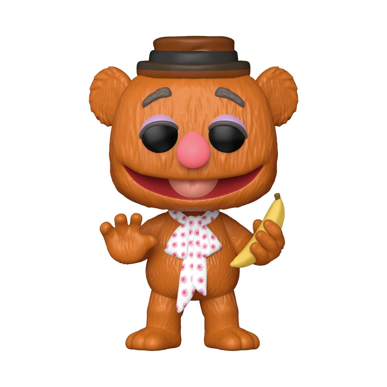 Funko Pop! Fozzie Bear vinyl figure posed on desk, perfect for a compact collection.