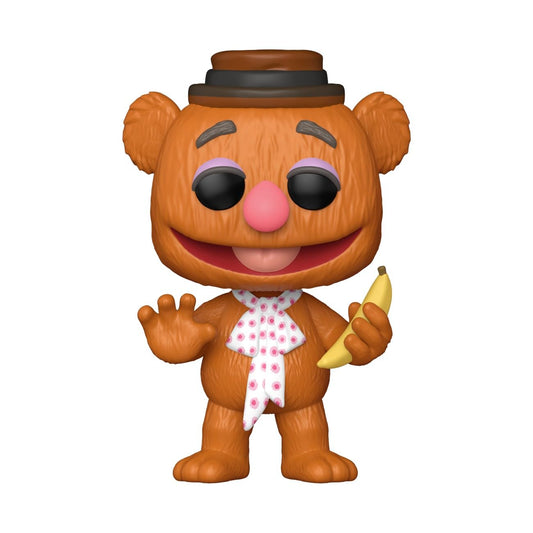 Funko Pop! Fozzie Bear vinyl figure posed on desk, perfect for a compact collection.