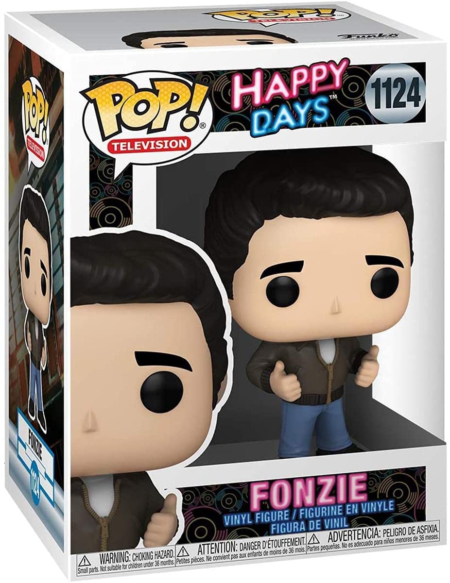 Funko Pop! TV Fonzie figure in window box ready for display and gifting.
