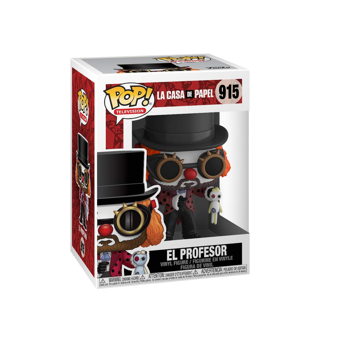 Funko Pop! TV La Casa de Papel El Professor figure, front view, ideal for display shelves.