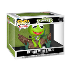 Funko Pop! TV Kermit with Banjo figure on display, ideal for collectors