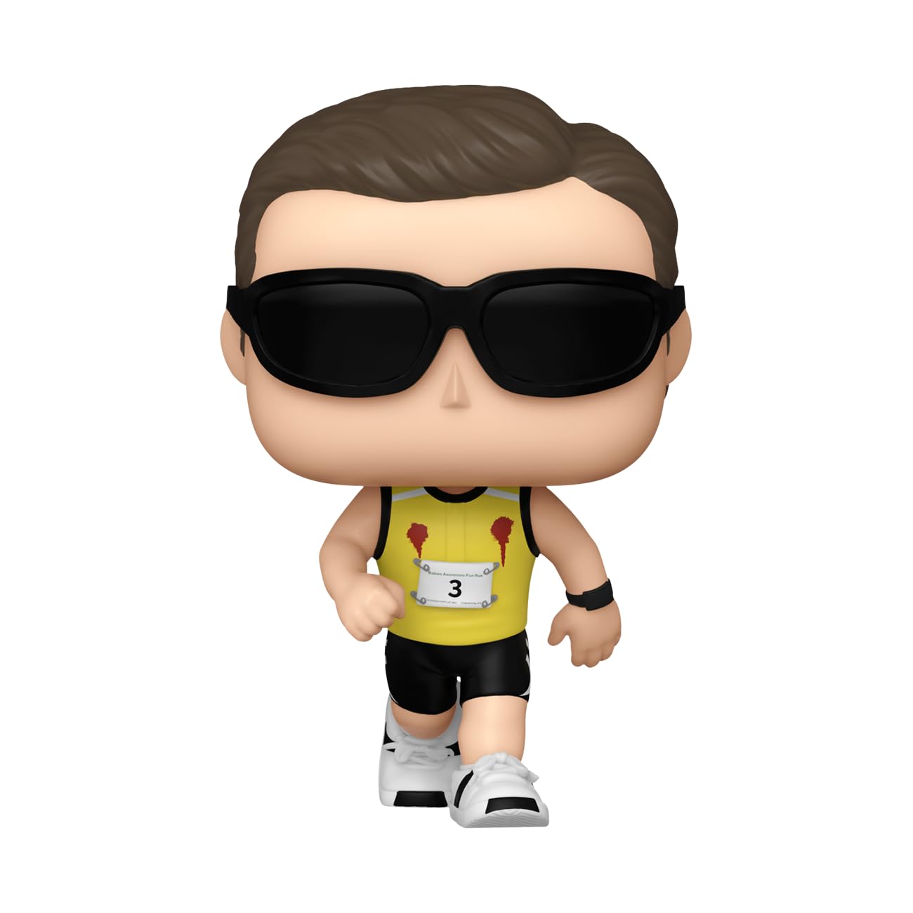 Funko Pop! The Office Andy Bernard Fun Run figure side view highlights pose and collector appeal for display