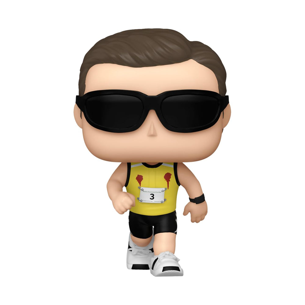 Funko Pop! The Office Andy Bernard Fun Run figure side view highlights pose and collector appeal for display