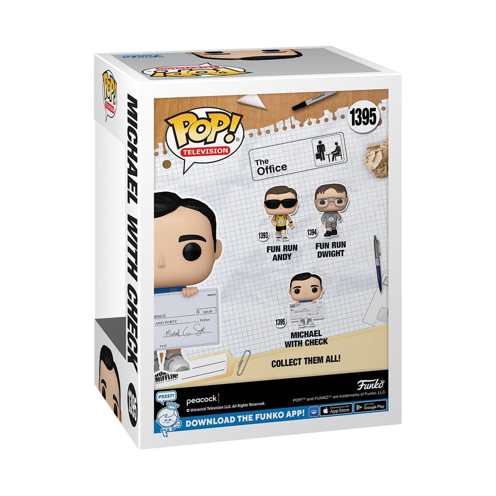 Funko Pop TV Office Michael Scott with Check side view for detailed pose