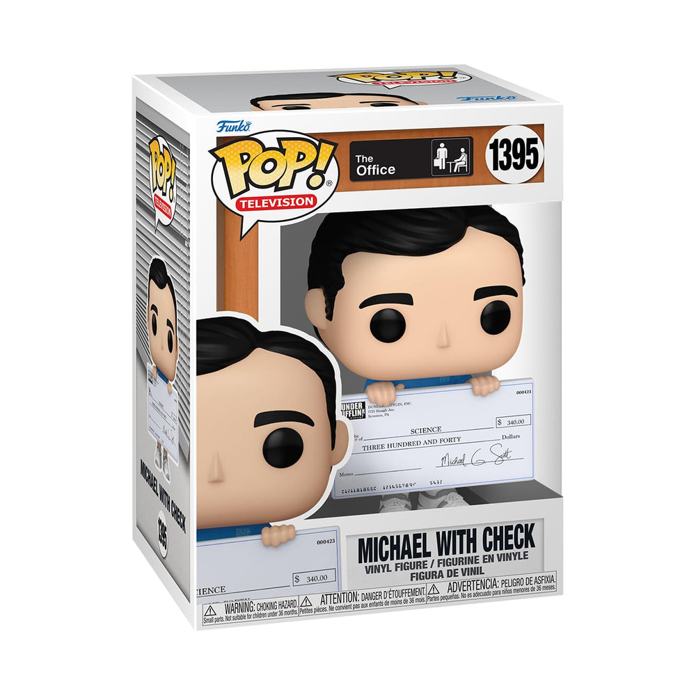Funko Pop TV Office Michael Scott with Check, compact display piece for collectors