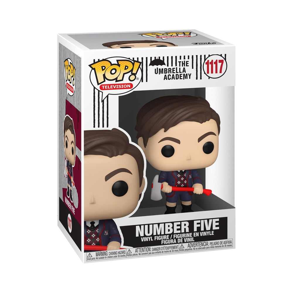 Funko Pop Umbrella Academy Number Five box front view for shelf display