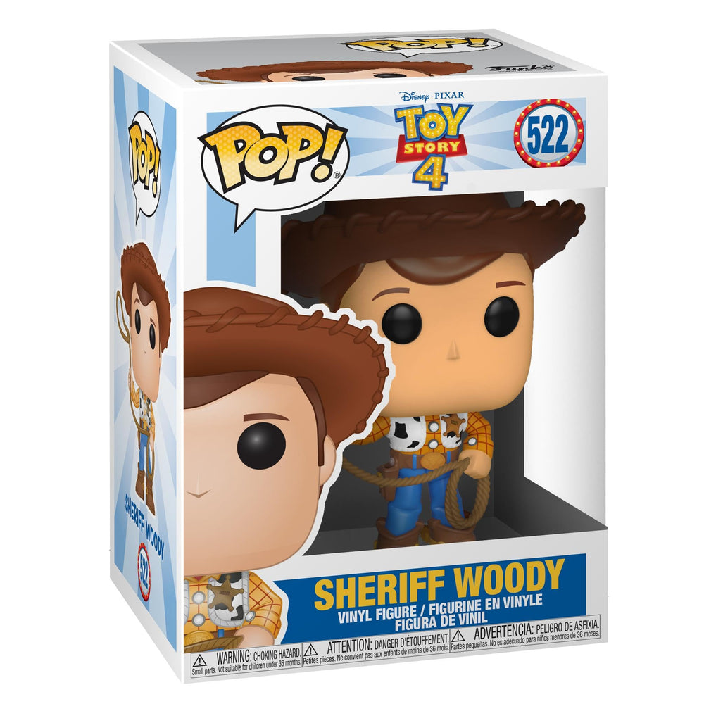 Funko Pop Woody figure in a window box, ideal for display and gifting.