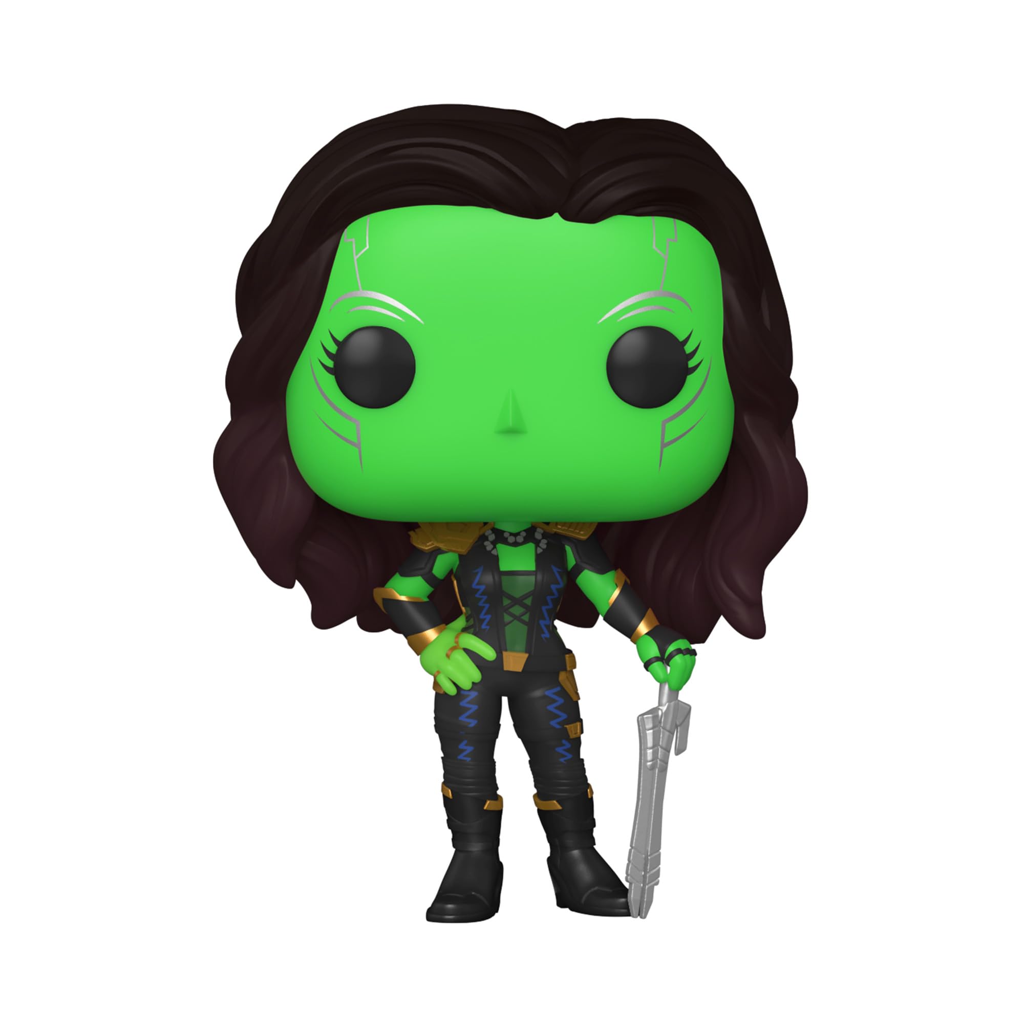 Side view of Funko Pop What If Gamora Daughter of Thanos—ideal for display.