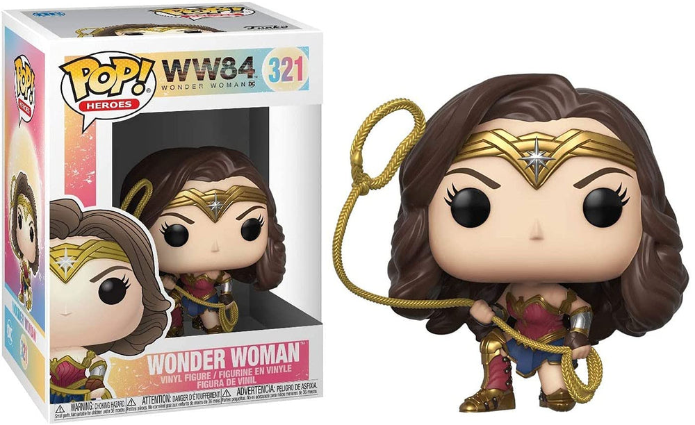 Funko Pop! Wonder Woman 1984 Metallic figure with vibrant multicolor finish for display