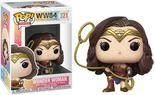 Funko Pop! Wonder Woman 1984 Metallic figure with vibrant multicolor finish for display