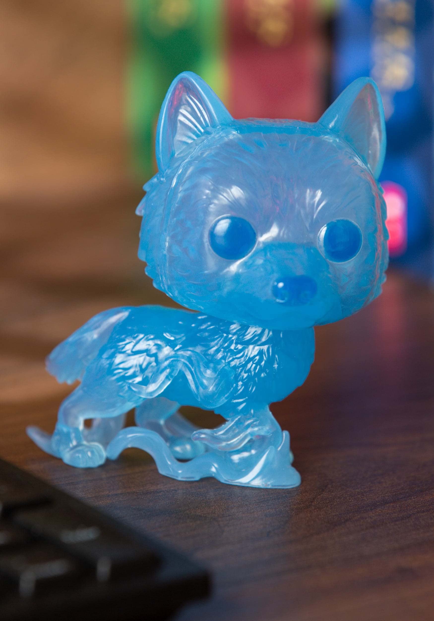 Funko Pop! Harry Potter Patronus Lupin window display box enhances collectible presentation.