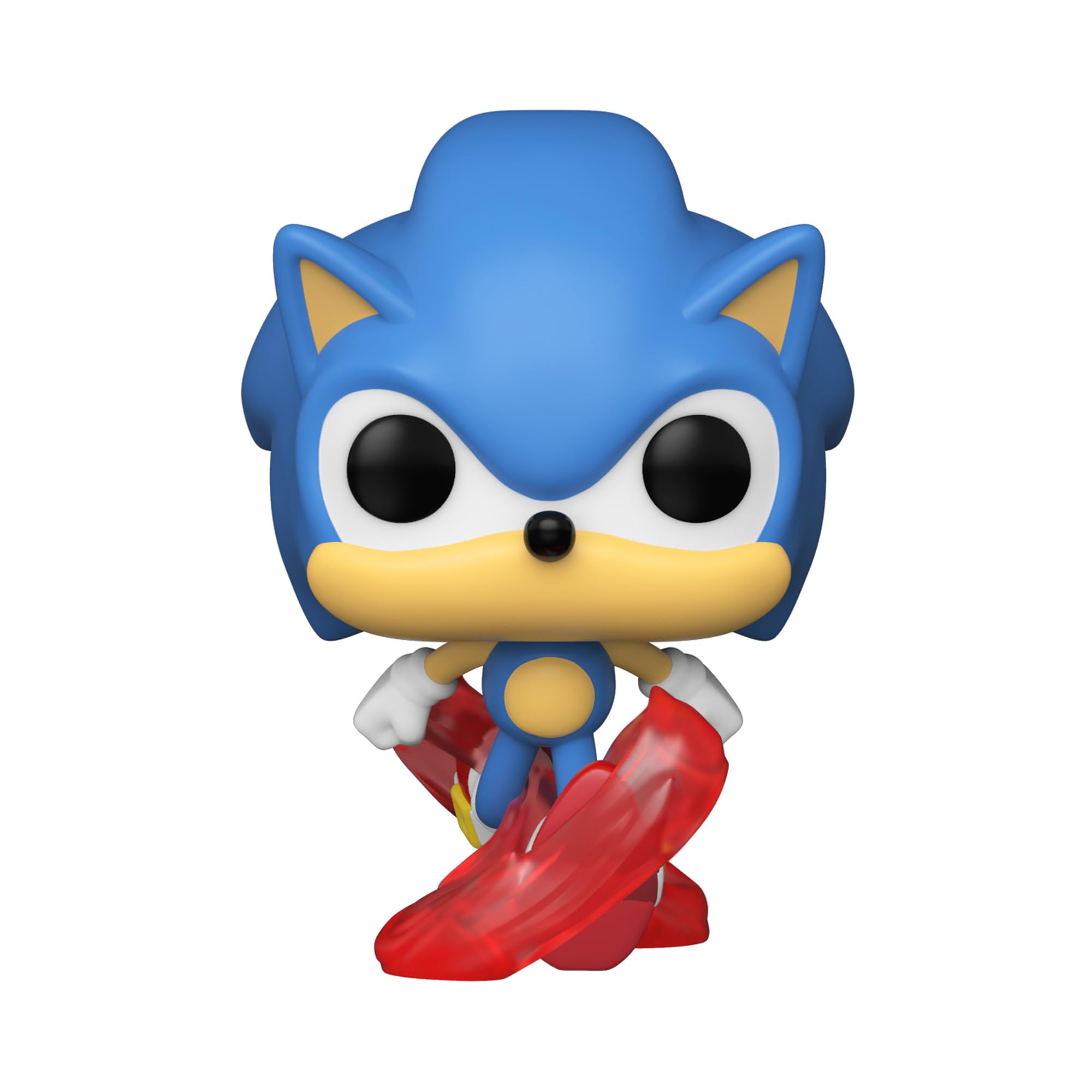 Funko Sonic running hedgehog detail on vinyl adds vibrant color.