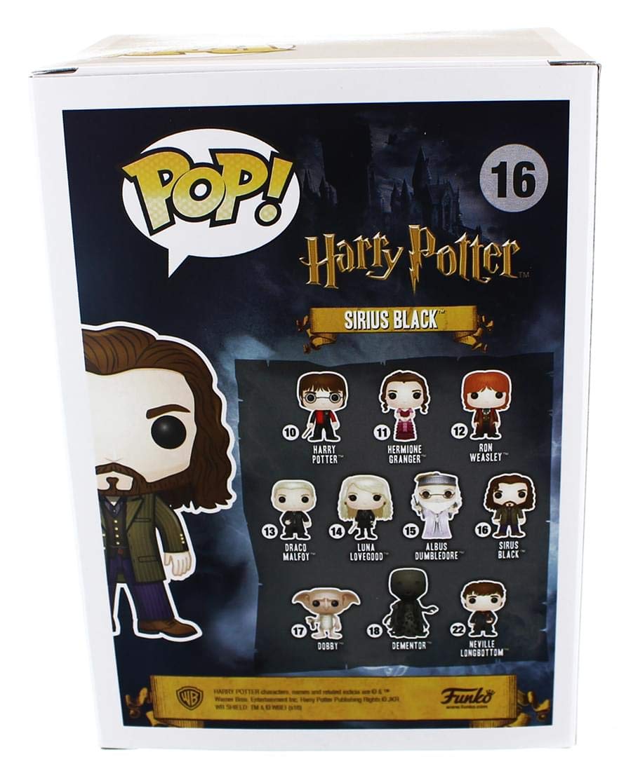 Front view of Funko Sirius Black POP figure for shelves and displays.