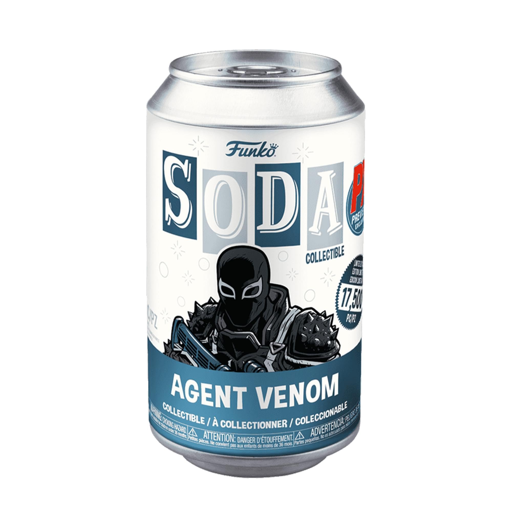 Funko SODA Agent Venom can packaging display-ready on shelf