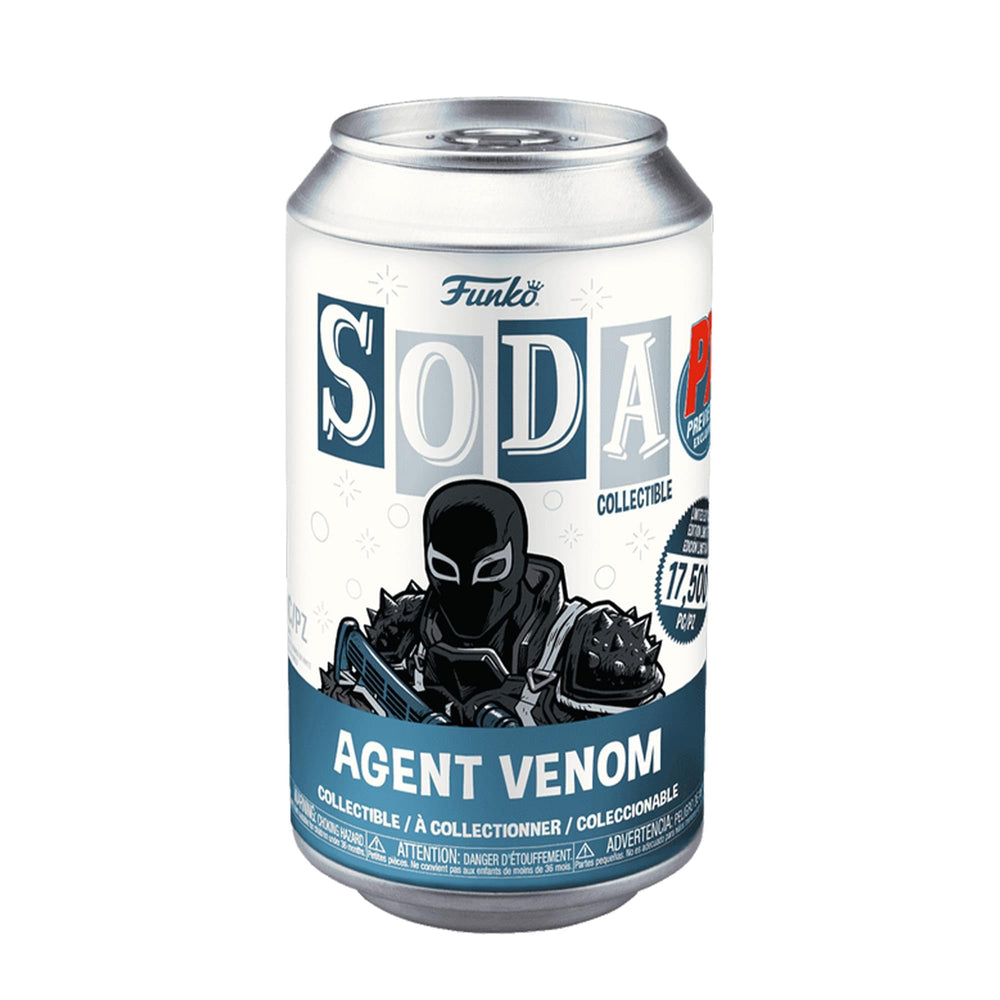 Funko SODA Agent Venom can packaging display-ready on shelf