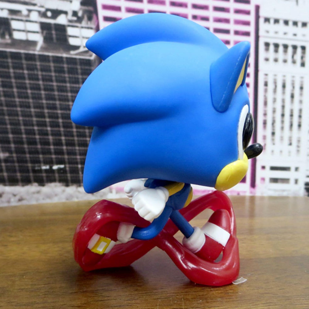 Funko Sonic 30th Anniversary Pop figure highlighting dynamic pose for display.