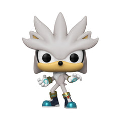 Funko Pop Sonic Silver Hedgehog figure side view for shelf display