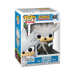 Funko Pop Sonic Silver Hedgehog figure front view for display and collection