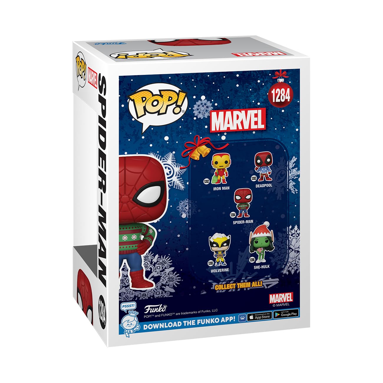 Funko Spider-Man holiday vinyl figure with sweater for shelf