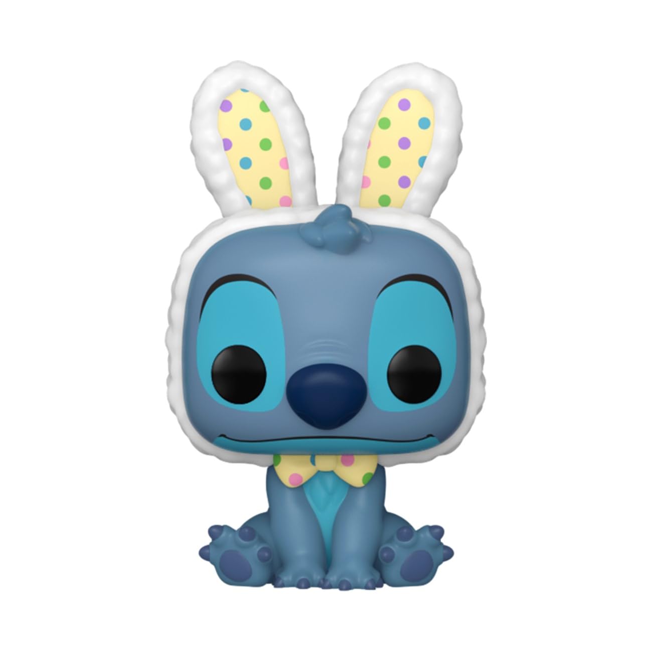 Close-up of Funko Stitch vinyl, a tiny collectible for shelves and desk décor.