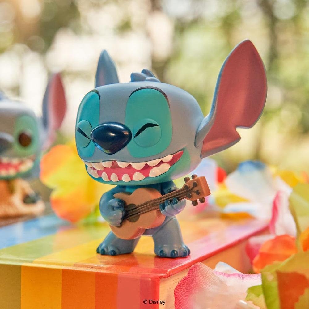 Funko Stitch vinyl closeup shows glossy finish and vibrant colors