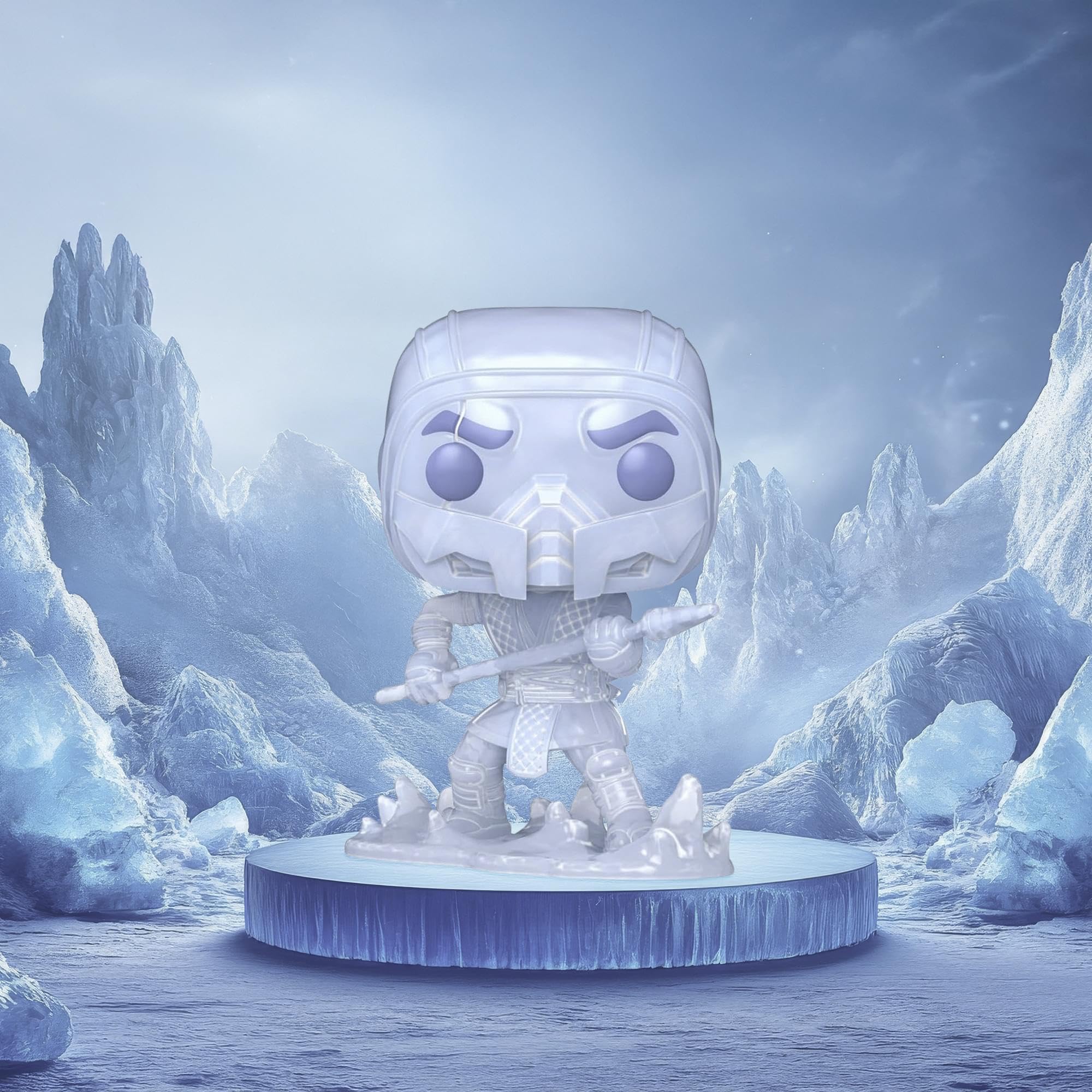 Funko Sub-Zero Mortal Kombat 11 side view ideal for shelf display.