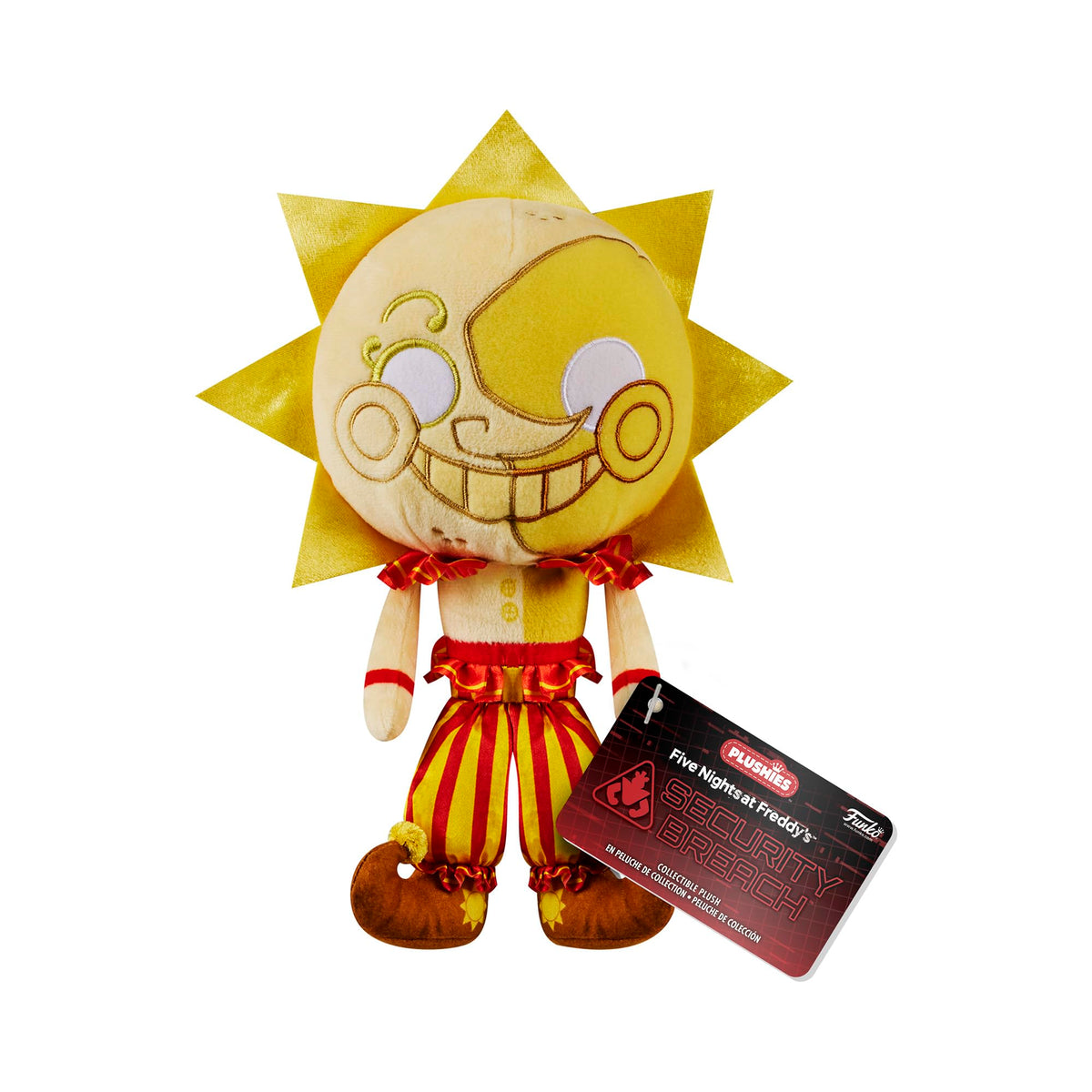 Funko Sun plush face detail showing soft fur and friendly expression for display.