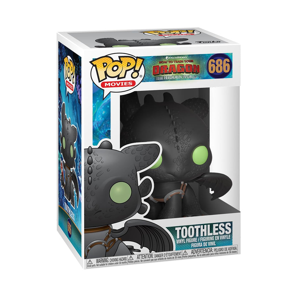 Funko Toothless from How to Train Your Dragon 3 in a pose display for collectors
