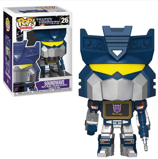 Funko Soundwave Pop! Transformer figure front view, ideal for display and collectors' shelf.